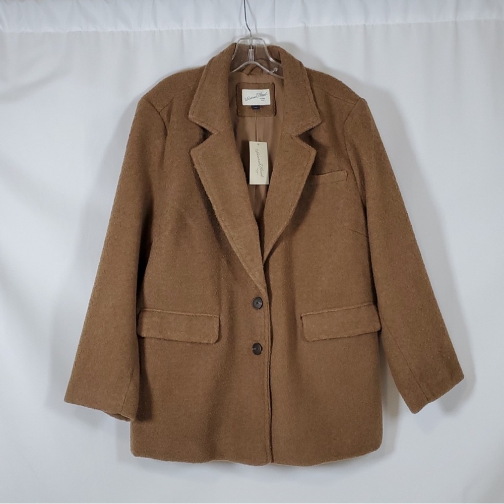 Light brown woven oversized blazer - Picture 2 of 4